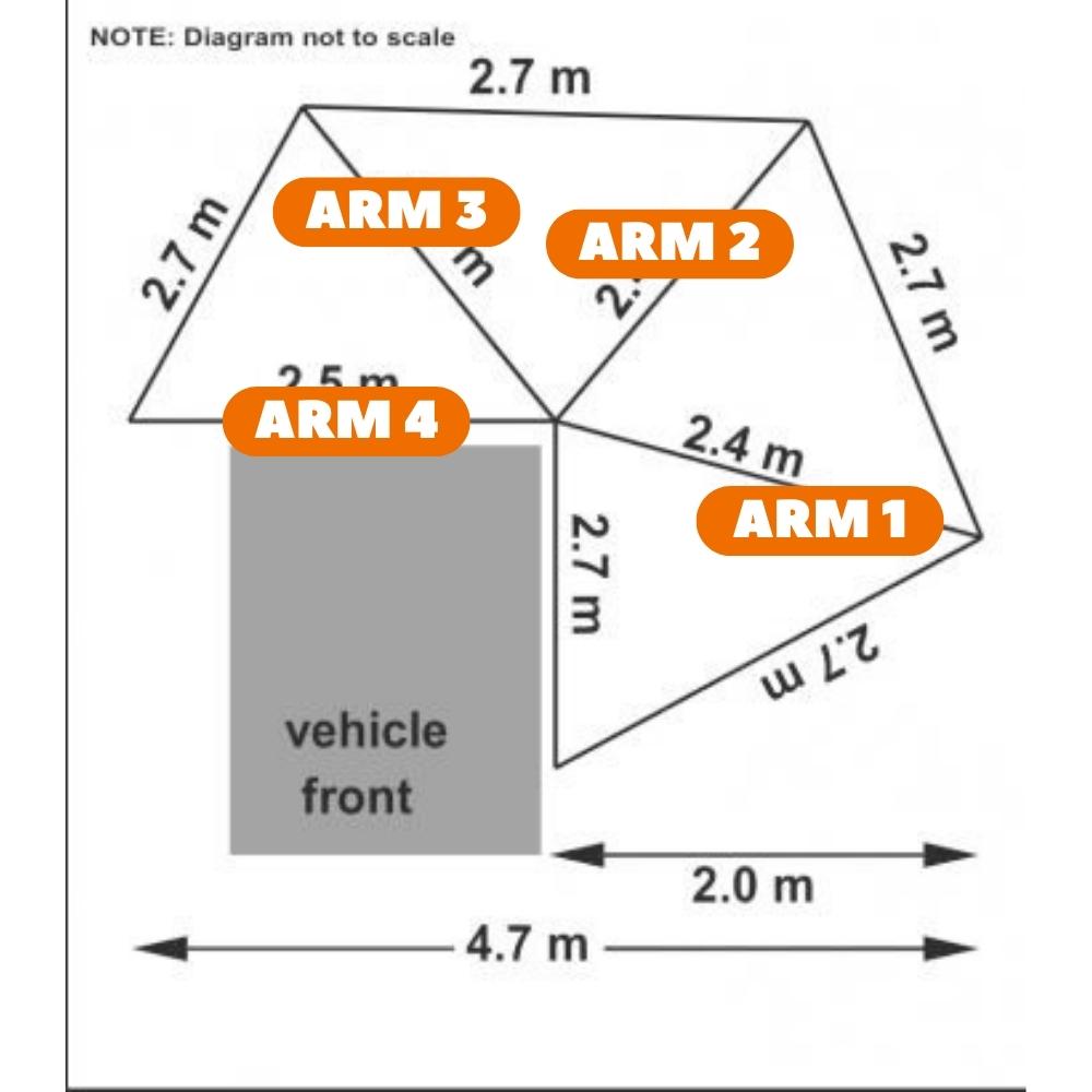 Replacement Arm – 2.7 awnings